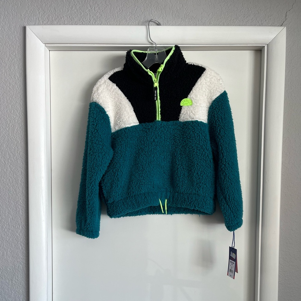 Limited Too Black and Neon Green Fleece Jacket NWT
